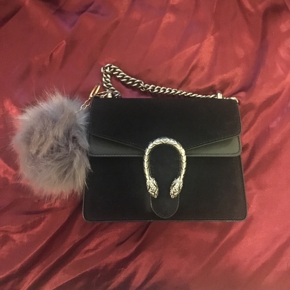 Forever 21 Accessories - Grey faux fur keychain